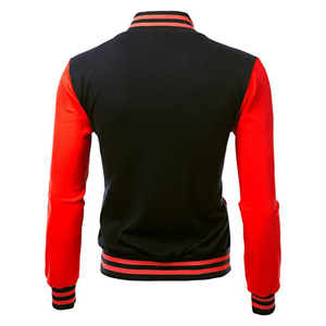 Veste universitaire personnalisée en gros pour hommes et femmes, corps en laine, manches en cuir PU, boutons-pression, veste bomber universitaire, personnalisation OEM - Product Image 6