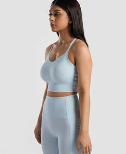 Nuevo Diseño, Sujetador Deportivo de Yoga para Mujer, Cuello en U, Transpirable, de Alta Calidad, con Gran Soporte, Sin Costuras, Ligero, con Tirantes Ajustables, Color Sólido - Product Image 2