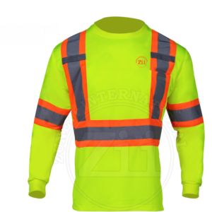 Chemise de sécurité réfléchissante ZUNEZI noire à manches longues, classe 1 ANSI, EN ISO 20471, avec LED clignotante, imperméable, séchage rapide, logo personnalisé - Product Image 1
