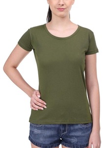 Camiseta deportiva para mujer, lisa, elástica, mezcla de spandex, corte ajustado, para gimnasio, entrenamiento, atlética, con logotipo personalizado bordado. - Product Image 3