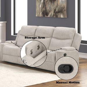 Galya 3 pezzi ciniglia grigio chiaro Set da soggiorno comprende divano divanetto sedia - Product Image 5