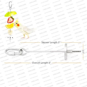 Porte-fruits en acier inoxydable pour oiseaux, brochet pour mangeoire suspendue pour cage à perroquet, bâton d'alimentation pour animaux de compagnie, accessoire d'alimentation Vaslcare - Product Image 4
