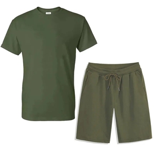 Man sports shorts <b>set</b> fitness high waist slim yoga simple shorts & shirt <b>set</b> plus size - Product Image 2