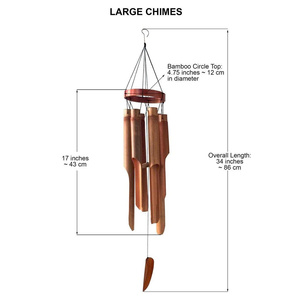 Bamboo Wind <b>Chime</b> Wooden <b>Ring</b> Top Feng Shui Decor Handmade Vietnam Natural Bamboo Wind <b>Chime</b> Melodious Sound Outdoor Hanging - Product Image 2