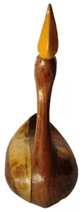 Statue d'oiseau en bois faite à la main, en forme de canard, décoration rustique, écologique, en bois naturel, ornement de table, artisanat artisanal, souvenir, cadeau - Product Image 4