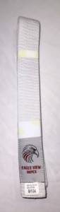 Cinturón de Jiu Jitsu BJJ 100% Algodón, Gris con Raya Blanca, Talla A1 y 220 CM de Largo X 4.5 CM de Ancho, 8 Costuras, Marca OEM - Product Image 1