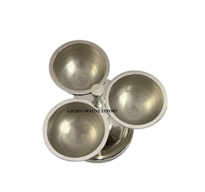 Heavy Duty Stainless Steel 3-Bowl Condiment Stand Deep-Dish for Hotel & Bars Stainless Steel Tabletop Jam & <b>Sauce</b> Garnish Server - Product Image 2