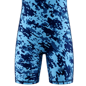 <b>Men</b> Blue Camouflage Sublimated <b>Wrestling</b> <b>Singlet</b> Polyester Sleeveless Athletic Sports Uniform <b>Wrestling</b> Training Competition - Product Image 6