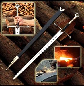 UA Supplies ดาบแฟนตาซียุคกลางทำมือ DIY ใบดาบตรง ดาบเหล็กนักรบ รุ่นจำลอง พร้อมปลอกหนังตกแต่งอย่างดี  ODM - Product Image 2
