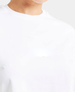 เสื้อยืดผ้าฝ้าย 100% 260 กรัม แขนสั้น ทรงหลวม แฟชั่น พิมพ์ลายตัวอักษรแบบเส้นคู่ พิมพ์ลายตัวอักษรแบบฟล็อกกิ้ง สำหรับฤดูร้อน ผู้ชาย ผู้หญิง คู่รัก - Product Image 4