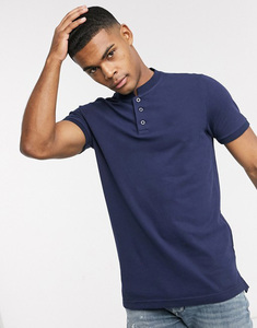 Men's Solid <b>Navy</b> Blue Short Sleeve Knitted Cotton <b>Polo</b> <b>Shirt</b> Casual Style Breathable Regular Fit - Product Image 3