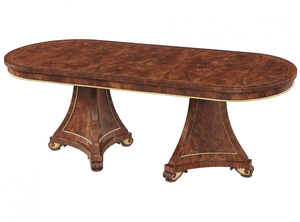 Luxury Classic <b>Dining</b> <b>Table</b> made of Mahogany <b>Wood</b> with Two Support Legs - Product Image 5