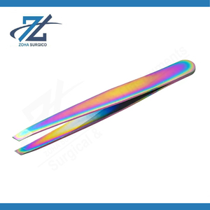 Pince à épiler professionnelle pour sourcils et cils, à pointe inclinée, pour moustache et poils, en acier inoxydable durable, outils spéciaux - Product Image 6