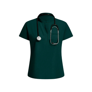 Women's Medical <b>Scrub</b> Suit Set Short Sleeve Top Straight Leg Pants Polyester/Cotton Healthcare Hospital Clinic Nursing Workwear - Product Image 3