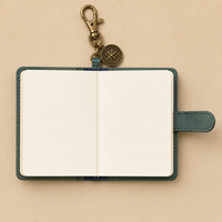LABON Carnet de notes A7 personnalisé « Brave Little Steps » avec porte-clés, couverture en PU vert marine, boussole dorée, journal de voyage, cadeau de poche OEM