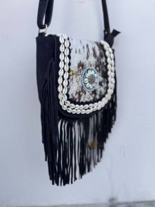 กระเป๋าหนังวัวแท้แบบขายส่งสั่งทำพิเศษ กระเป๋าสะพายหนังมีพู่ห้อยเก๋ไก๋ กระเป๋าโบฮีเมียน กระเป๋าวินเทจสไตล์ยิปซี - Product Image 3