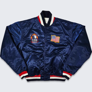 Veste bomber en satin marine vintage des années 80, sur mesure, de qualité supérieure, service OEM, veste de football varsity américaine - Product Image 3