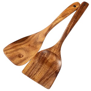 Juego de utensilios de cocina de madera de 6 piezas: espátula, espátula ranurada, pinza para pasta, tenedor para ensalada, herramientas antiadherentes para cocinar - Product Image 3