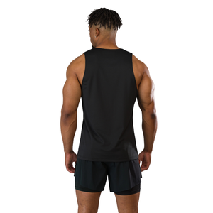 Camiseta sin mangas negra para hombre, transpirable, de malla, ajustada, para gimnasio, entrenamiento, fitness, deportes, OEM, al por mayor - Product Image 3