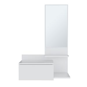 Consolle a Specchio Sospesa Vienna da 60 cm con 3 Ripiani e Cassetto a Estrazione Totale, Bianca - Prodotto Premium - Product Image 4