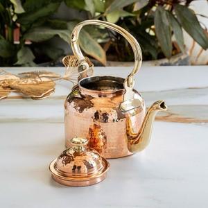 Handcrafted Classic Durable Aluminum Water <b>Teapot</b> with Decorative Brass Handle for Luxury Home and Hotel Use - Product Image 2
