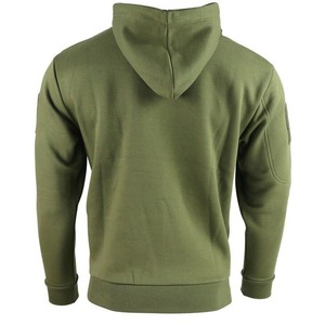 Sweat-shirt à capuche en molleton vert olive pour homme avec poches zippées, coupe classique, vêtements décontractés pour l'extérieur - Product Image 3