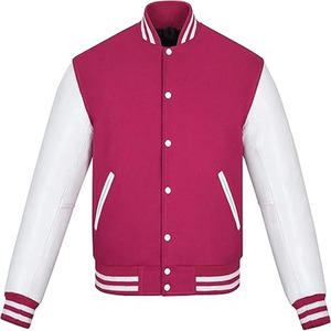 OEM Custom 100% Wool Chenille Embroidery Genuine Leather Sleeve Letterman College Varsity Jacket <b>Men</b> - Product Image 1