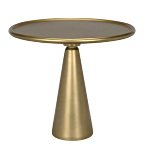 โต๊ะข้างทรงกลมโลหะดีไซน์ทันสมัยพร้อมผิวเคลือบทองเหลืองโบราณ - Product Image 2