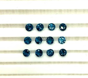Topacio Azul de Londres Natural, Corte Redondo, Piedras Sueltas de 4mm, Facetadas y Calibradas, Venta al Por Mayor para Joyería - Product Image 3