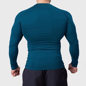 Custom Wholesale <b>Mens</b> Breathable Eco-Friendly Quick-Dry <b>Compression</b> <b>Shirt</b> Polyester Spandex Full Sleeve Gym Training - Product Image 6