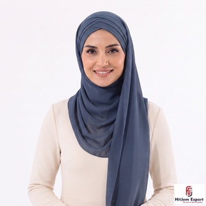 High Grade Chiffon Hijab Scarf Custom <b>Silk</b> Feel <b>Head</b> <b>Wrap</b> Shawl Private Label OEM ODM Textile Supplier - Product Image 4