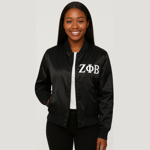 Wholesale Custom Women's <b>Pink</b> Satin Bomber <b>Jacket</b> Top Trending Sorority Greek Letters Embroidery Patch Silk Satin Varsity <b>Jacket</b> - Product Image 5