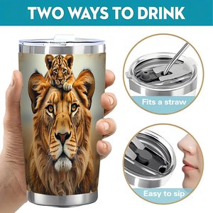Double Silver Side 20oz Tumbler Rustproof Stainless Steel Vacuum Sealed <b>Reusable</b> Car Commuter <b>Cup</b> Custom Logo Wholesale - Product Image 5