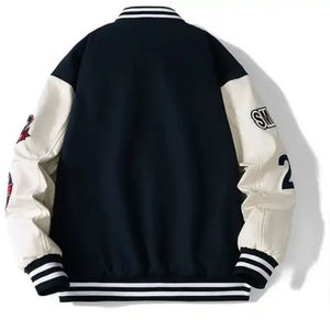 แจ็คเก็ต Varsity Letterman ปี 2024 แบบกำหนดเอง แจ็คเก็ตขนแกะดีไซน์ใหม่สำหรับฤดูหนาว แจ็คเก็ตคุณภาพสำหรับผู้ชายสำหรับกิจกรรมกลางแจ้ง - Product Image 5
