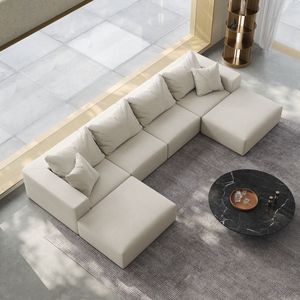 Divano Componibile Moderno a Forma di L da 162 Pollici, Set di Divani Oversize in Spugna Effetto Nuvola per Soggiorno, Divano Sezionale Imbottito - Product Image 6