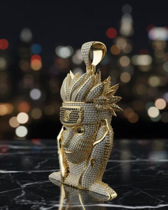 Colgante Personalizado con Letra de Moissanita VVS, Colgante de Plata 925 Chapado en Oro, Colgante de Moissanita VVS, Colgante de Moda Estilo Rapper Bling - Product Image 1