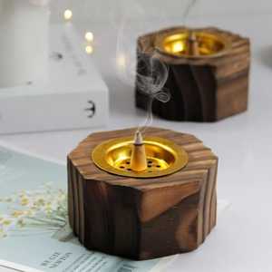 Wood Bakhoor Burner Incense Holder Eco-Friendly Durable Wooden Incense Burner Antique Design Indian Handmade Religious Us - Product Image 2