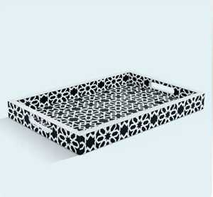 <b>Decorative</b> Polished Luxury Dinnerware Resin Serving Tray Handle Rectangle Eco-Friendly Dishwasher Safe Wedding Home Decor <b>Plates</b> - Product Image 5