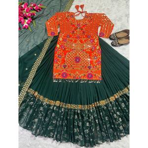 Conjunto de ropa de fiesta Lehenga para mujer de diseñador con top elegante Nuevo estilo - Product Image 3