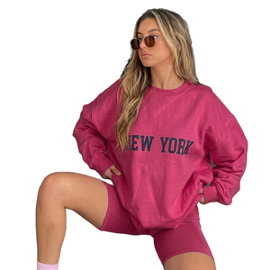 Women Winter Custom Printed Knitted Polyester/Cotton Oversized Long Sleeve Pullover Sweatshirt Quick Dry Eco-Friendly - Product Image 5