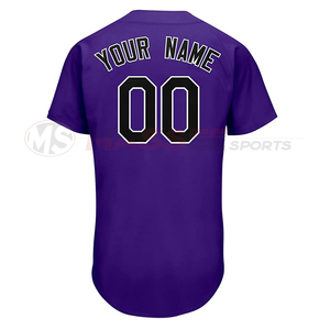 Maillot de baseball violet personnalisé avec nom d'équipe et numéro 00, broderie 3D, encolure cœur, bretelles en X, unisexe, manches longues, coupe classique - Product Image 2