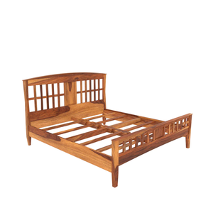 CIA Industries Rosewood Solid Wood Traditional Platform <b>Bed</b> King/Queen and <b>Single</b> Size <b>Adjustable</b> Slats Without Storage - Product Image 3