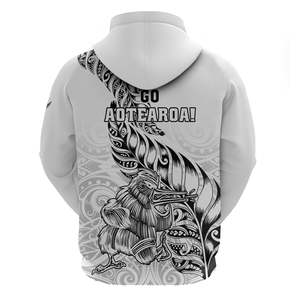 Sweat à capuche de rugby de Nouvelle-Zélande unisexe blanc avec impression par sublimation, motif kiwi, vêtements décontractés, coupe régulière, vêtements de sport d'hiver, service OEM - Product Image 5