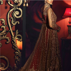 ชุดแต่งงานแบบอัฟกานิคูชีดีไซน์ใหม่ทันสมัย ประดับคริสตัลระยิบระยับ แต่งระบายยาวลากพื้น ทรงเอไลน์ ชุดเจ้าสาวแบบดั้งเดิมสำหรับงานแต่งงาน ตกแต่งอย่างหรูหรา 100% - Product Image 4