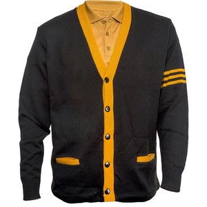 Custom APA Fraternity Alpha Black <b>Cardigan</b> V-Neck Women's Wool/Acrylic Knitted Chenille <b>Thick</b> Breathable Solid Front Logo Winter - Product Image 1