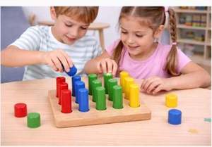 Juguete de Rompecabezas de Madera Montessori con Clavijas Redondas para Combinar Colores, para Actividades Educativas Infantiles, a Precio de Mayoreo - Product Image 5
