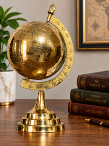 Globe terrestre vintage en laiton, carte du monde antique, décoration de bureau, globe classique pour table, décoration de bibliothèque, bureau, inspiré des voyages - Product Image 2