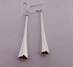 <b>Solid</b> 925 Sterling <b>Silver</b> Tapered Stick Drop <b>Earrings</b> | Minimalist Long Dangle Fine Jewelry Gift for Women Wholesale Price - Product Image 2