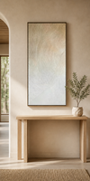 Peinture abstraite minimaliste faite à la main sur toile, beige neutre texturée, style Wabi Sabi, décoration de salon