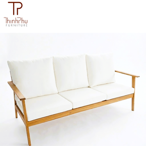 THINH PHU FURNITURE TP6136 Modern Sectional Sofa Set 3 Seater <b>Bench</b> (4Pcs) Solid Wood 10cm Seat Cushion 12cm Back Pillows - Product Image 2